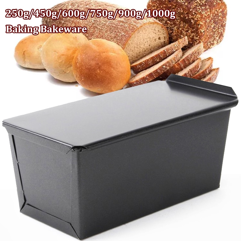 250-1000G Rechthoek Non-stick Brood Gehaktbrood Pan Met Deksel Ijzer Toast Cakevorm Keuken Bakvormen bakken Levert