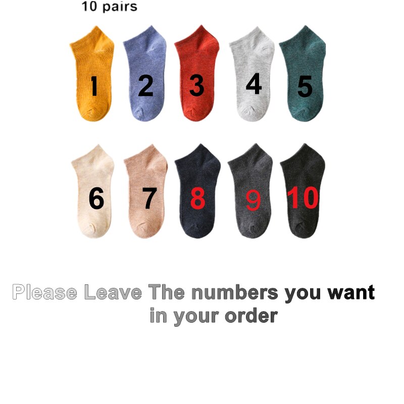 Lot 36-44 10 paires de chaussettes unisexes pour homme et femme, en coton respirant, couleurs unies, décontractées, pour le printemps, l'été et l'automne: Votre préféré