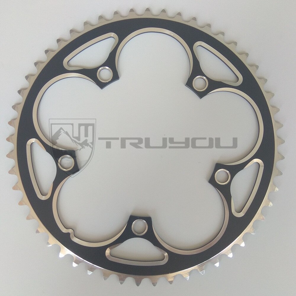 TRUYOU route vélo plateau 130 BCD roue à chaîne 38T 39T 40T 42T 44T 46T 48T 50T 52T 53T 56T vélo pliant CNC 3/32": 53T