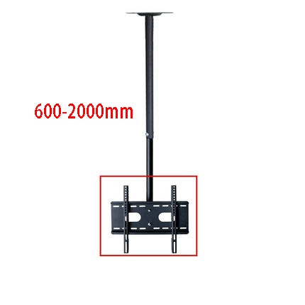 360 Degree 60-2000mm Height Adjustable 37"-70" Ceiling TV Mount Bracket LED LCD Monitor Holder Max. VESA 600x400mm Loading 25kgs