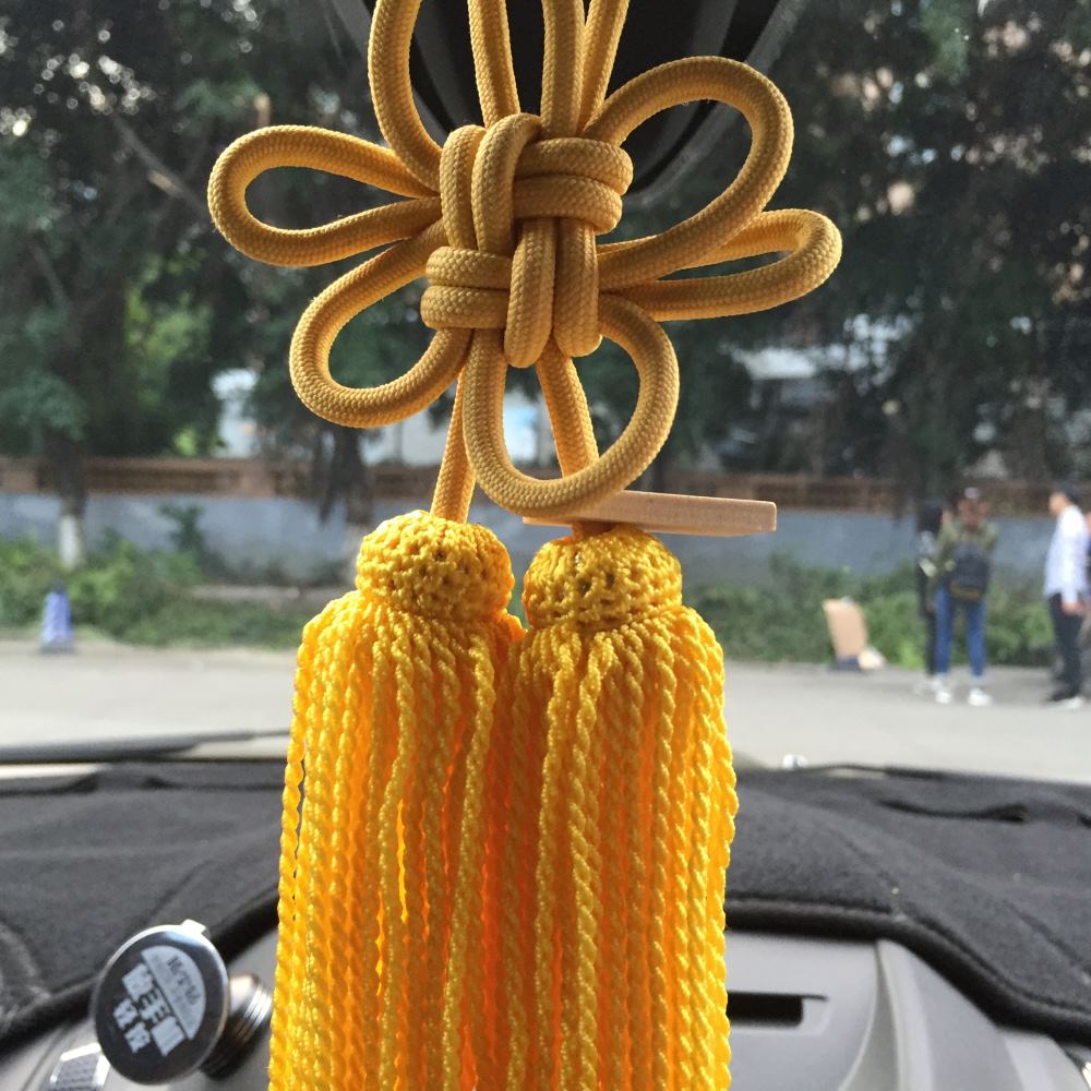 1 pièces JP jonction produire blanc Fusa Kiku noeud plus de couleurs pour voiture Auto rétroviseur fixation: Jaune