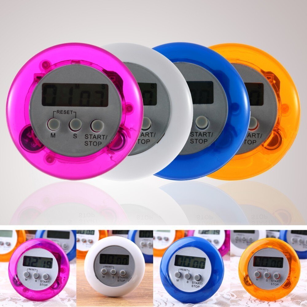 Cute Mini Digital Counter Home Kitchen Round LCD Display Digital Cooking Countdown Timer Count Down Up Alarm