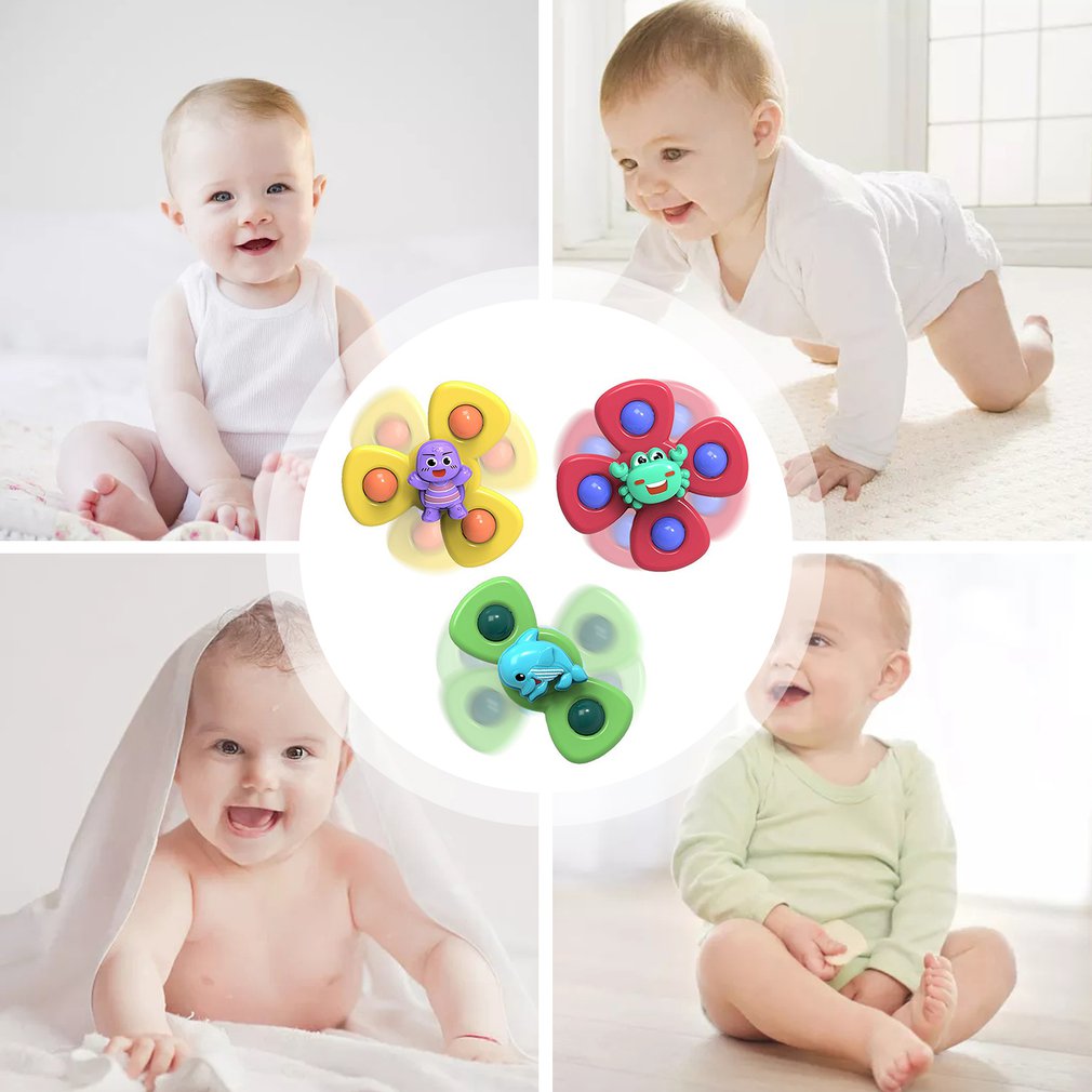 3Pcs Cartoon Insect Fidget Spinner Baby Rammelaar Speelgoed Abs Kleurrijke Gyro Speelgoed Relief Stress Vingertop Speelgoed Voor Kinderen Volwassenen