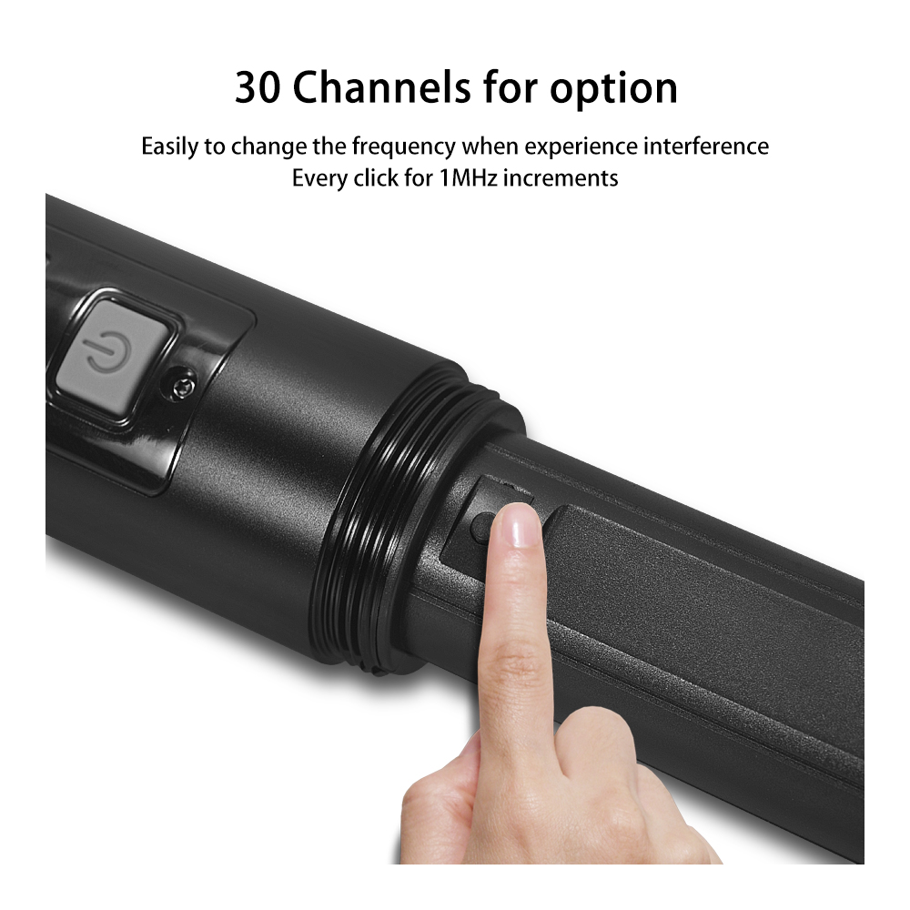 EYK EW201 UHF Wireless Microphone with Metal Karaoke Handheld Mic Rechargeable Lithium Battery Receiver for Speech Party Church