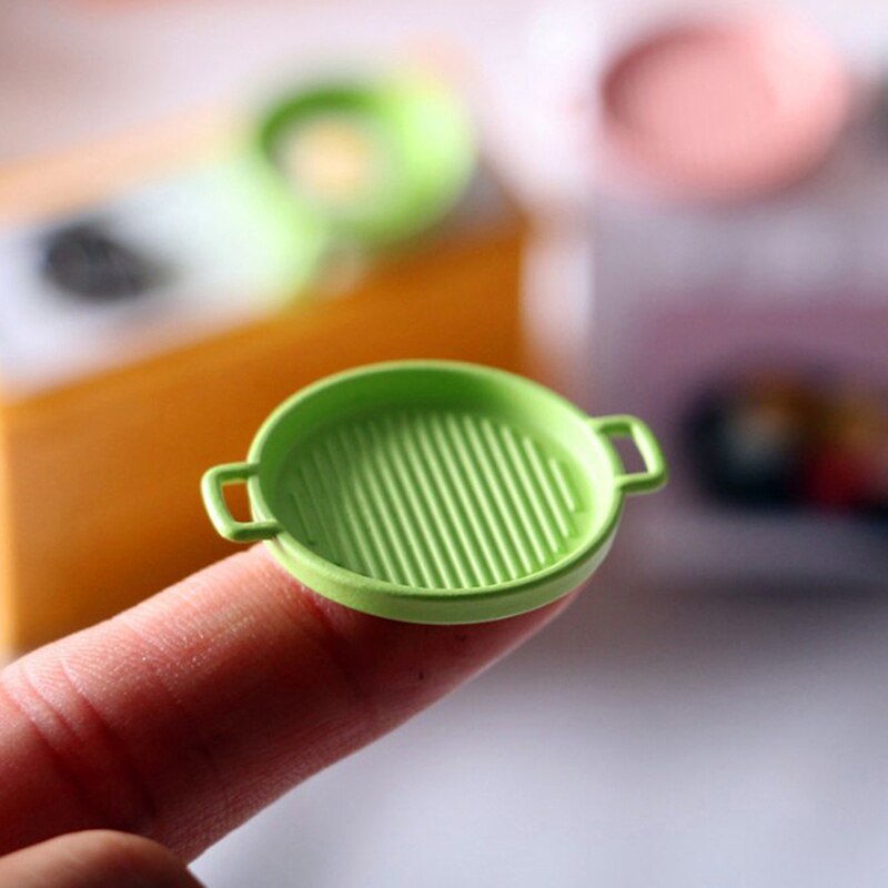 4 Pcs/Set Doll House Baking Pan Japanese Steak Pan Miniature Kitchen Model Doll House Accessories
