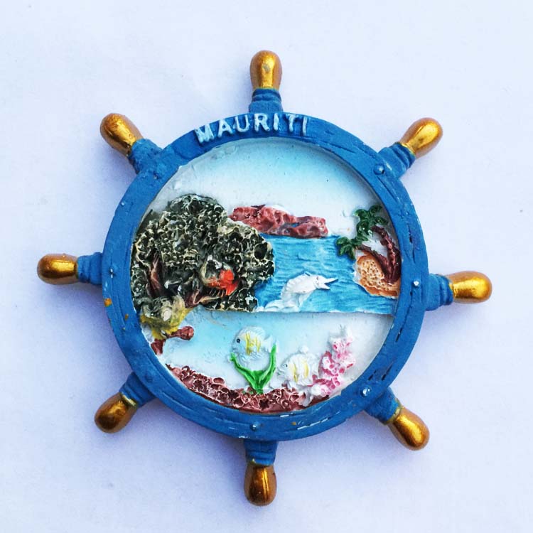 Mauritius Fridge Magnets Tourist Souvenirs 3d Resin Refrigerator Stickers Mauritius Boat Rudder Magnetic Stickers Home Decor