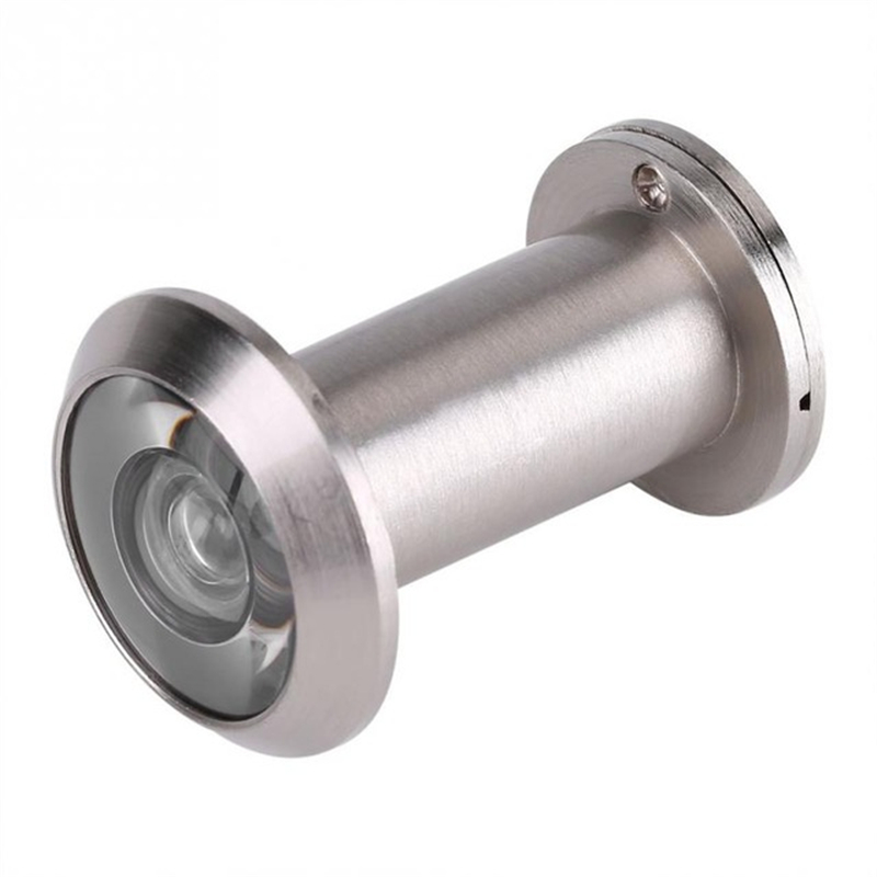 Visor de puerta con cámara de seguridad ajustable para el hogar, Visor de puerta de aleación de 220 grados, 16mm, vidrio óptico para casa, ojo antirrobo, mirilla de vídeo: Brushed steel