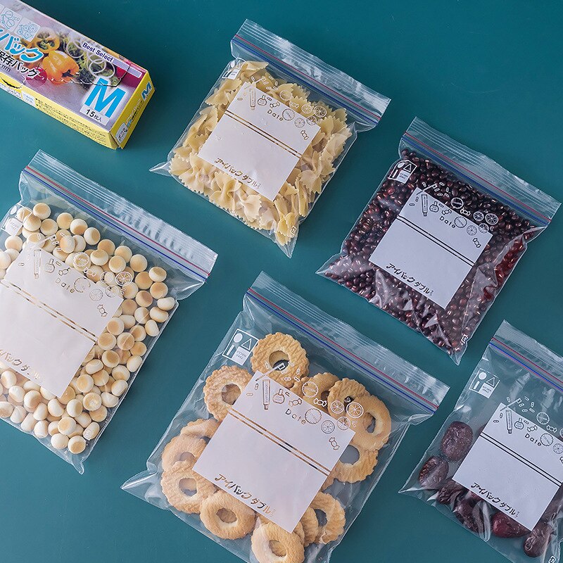 1 Doos Wrap Plastic Verpakking Zakken Voedsel Opbergtas Herbruikbare Vriezer Sandwich Afdichting Zak Keuken Koelkast Voedsel Behoud