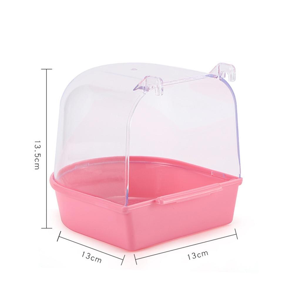 Boîte de bain amovible, bassin de bain à Clip, Cage à oiseaux, perroquet baignoire se fixe à la plupart des cages pour petits oiseaux: pink-with holes