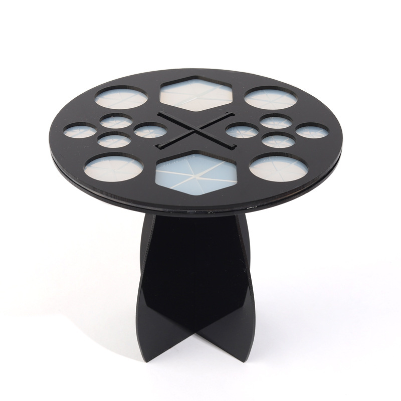 1 Uds estante de secado de brochas de maquillaje, soporte para secador de brochas de maquillaje de 14/26/28 agujeros, soporte para secador de brochas de maquillaje, soporte para brochas de maquillaje: Naranja