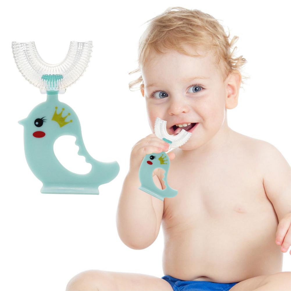 Spazzolino da denti per bambini a forma di U spazzolino da denti per bambini arrotondato morbido sicuro 360 pulizia dei denti orali spazzolino da denti per bambini manuale innovativo Tra