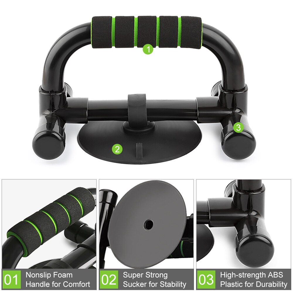 Push Up Stands with Sucker 2-in-1 Dual Purpose Push Up Bars Sit Up Bars for Home Gym Workout Fitness Equipment