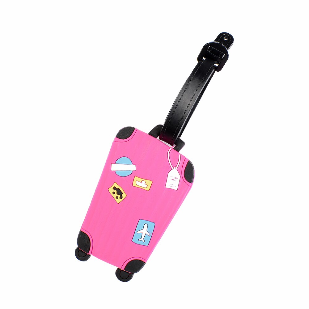 1 pièce étiquettes de bagage pour voyage anglais lettre étiquette de bagage sangle valise nom ID adresse étiquettes étiquette de bagage: Rose