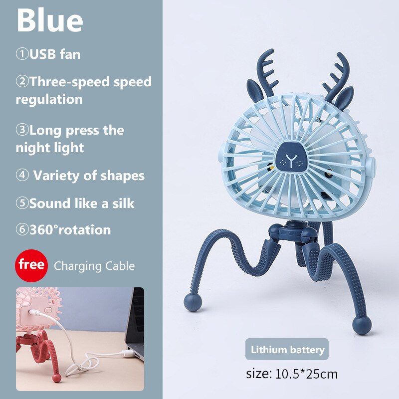Ventilateur Portable pour siège de voiture, 500mAh, Rechargeable par USB, Mini accessoires pour poussette: WJ3794K