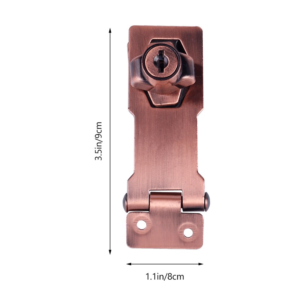 1 Set Keyed Hasp Lock Zinc Alloy 3 Inch Locking Hasp Shackle Latch Keyed Hasp Lock for Drawer Door Box Cabinet