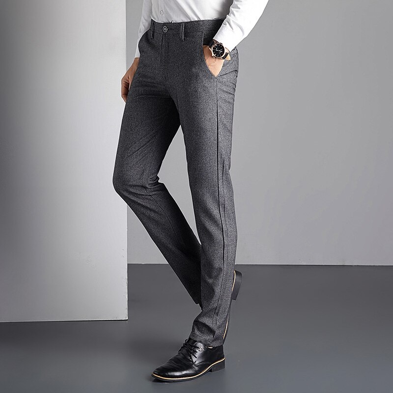 Hombre Pantalones de traje de hombres vestido de Pantalones Hombre Pantalones recto Formal Pantalones Hombre ropa Casual pantalones 28-36