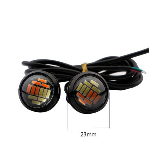 White Lights Amber Eagle Eye 23mm 4014 12SMD LED Dual Color Switchback 10~14V DC Hohe Qualität