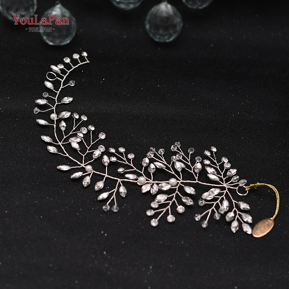 TOPQUEEN ślubne włosy winorośli ślubne akcesoria robić włosów stroiki diamentowe i kryształbyć winnym spinki robić włosów grzebień perła włosy ślubne biżuteria: HP21-S