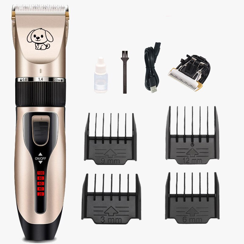 Elektrische Pet Clipper Hond Tondeuses Voor Huisdier/Kat/Hond/Konijn Grooming Haircut Trimmer Scheerapparaat Set Huisdieren draadloze Oplaadbare: Set meal S02