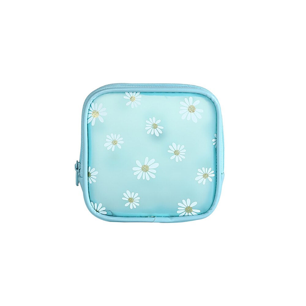 Zomer Daisy Transparante Make-Up Tas Waterdichte Rits Toilettas Meisjes Draagbare Travel Organizer Pouch Schoonheid: blue S