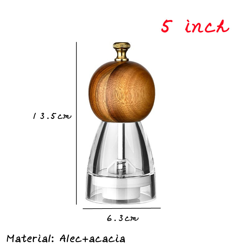 5/6/8 tums manuell pepparkvarn akryl keramisk kärna peppar havssaltkvarn multifunktionell spannmålskvarnar kryddkvarnar prylar: Vinröd