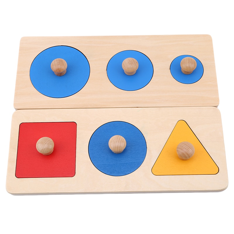 Forme in legno Geometriche Ordinamento Matematica Montessori Di Puzzle Colorato di Apprendimento In Età Prescolare Gioco Educativo Giocattoli Del Bambino del bambino