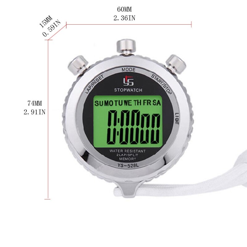 Silent Stopwatch with Light 0.01s Accuracy Countdown Timer On Time Alarm Large Display Digital Sports Stopwatch Clock