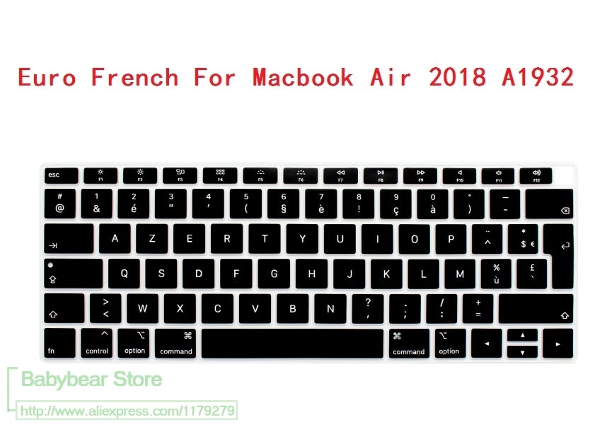 AZERTY Protection Clavier for MacBook Air 13 Pouces A1932 avec Retina Touch ID Clavier Euro US for Macbook Air 13"