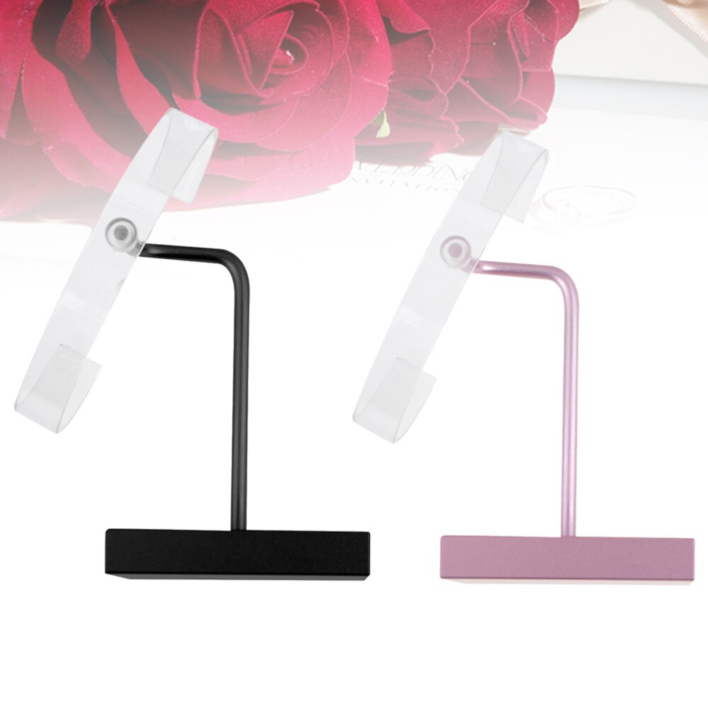 2PCS Watch Display Rack Acrylic Metal Base Stable Wrist Watch Showing Stand Bracelet Stand Bangle Holder for Cloakroom Shop Shop