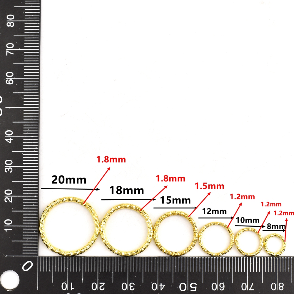 Anneau de saut en relief, lot de 20 à 100 pièces, 8-20mm, accessoires de bijoux faits à la main, DIY, 【js144