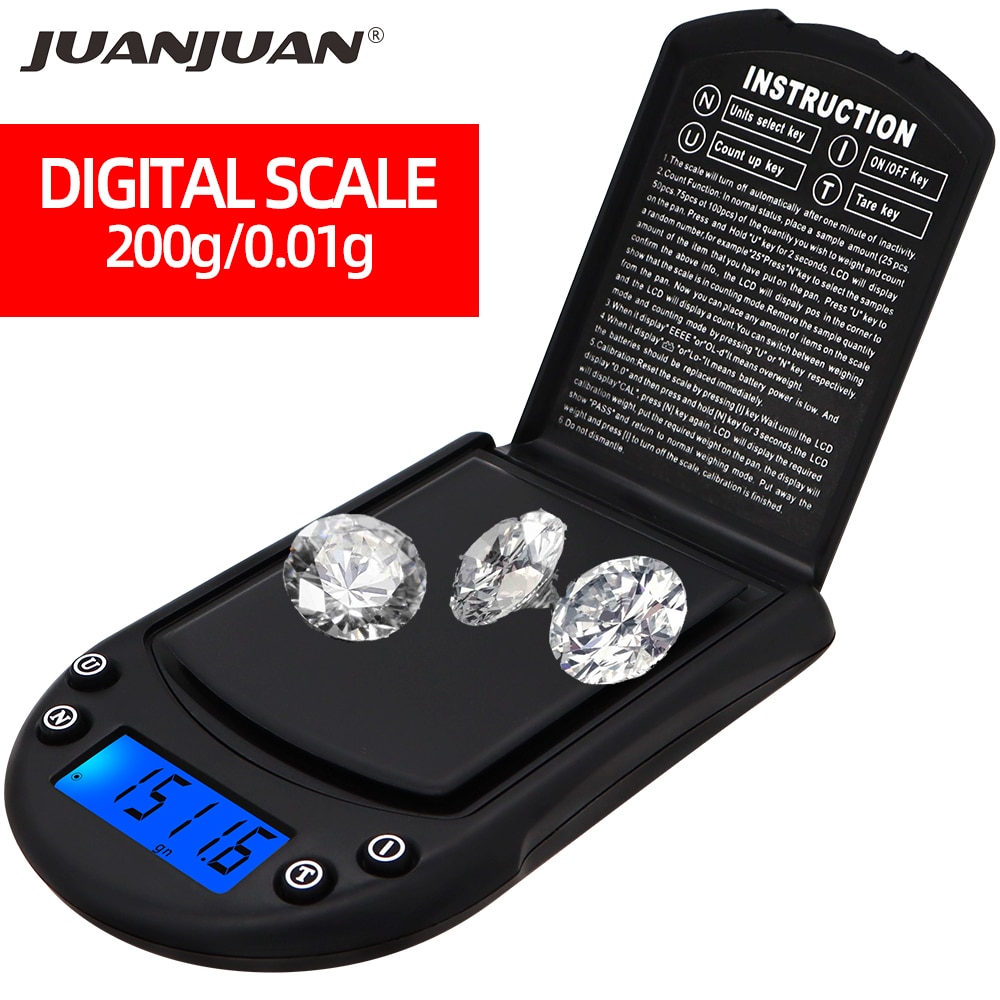 Balance numérique numérique Portable 200g 0.01g, Mini bijoux électronique en diamant, poids avec écran LCD, 20% de réduction
