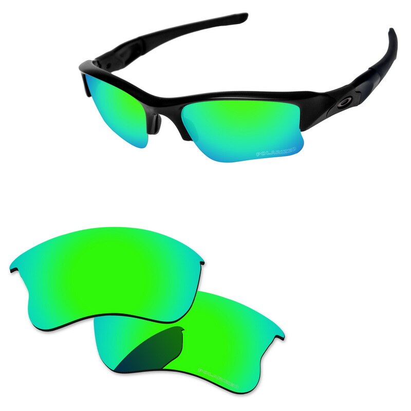 Alphax-lentes polarizadas de policarbonato para gafas de sol XLJ, lentes de repuesto para chaqueta plana auténtica, múltiples opciones: Emerald Green