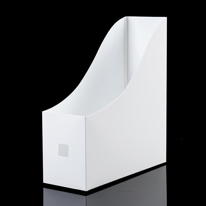 Soporte de archivo para revistas, bandeja para documentos, periódico, almacenamiento de escritorio, organizador de relleno de papel, suministros de oficina, caja de plástico, 5 uds.: White Curvilinear