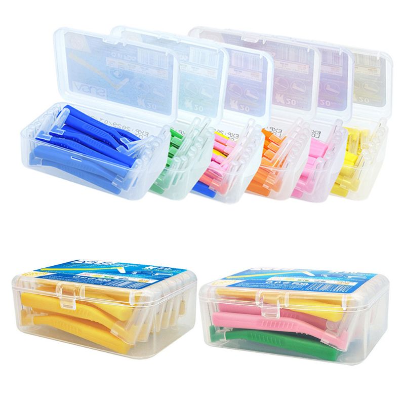 20 Stuks Rager L Vormige Superfijne Tandenstokers Push Pull Tooth Cleaner Tanden Whitening Kauwgom Care Mondhygiëne Met Case