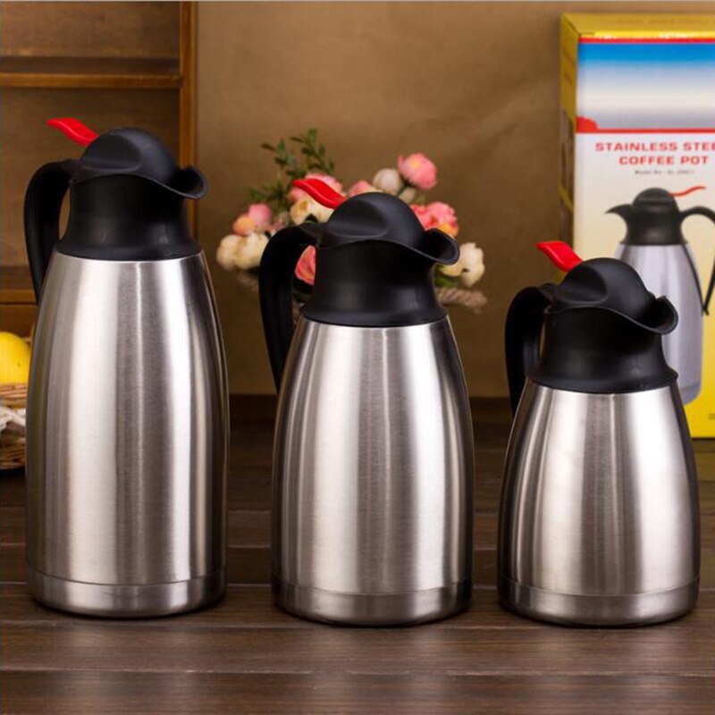 1.2l/1.5l/2l vannflasker i rustfritt stål kaffekanne termisk karaffel isolasjon vakuumkolbe vannkoker kanne kolbe vannkoker