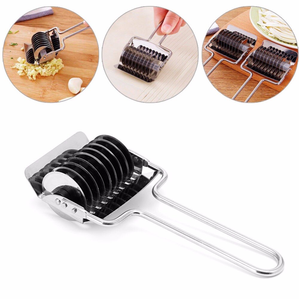 Stainless Steel Noodle Maker Rolling Cutter Spice Onion Roller Wheel Sharp Blade