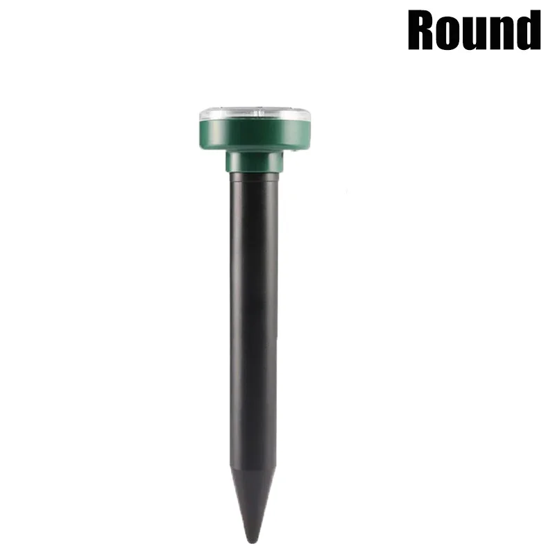 12PCS Solar Powered Pest Repeller Ultrasonic Mole Repellent Gopher Vole Snake Rodent Chaser For Lawn Garden Pest Control: light green