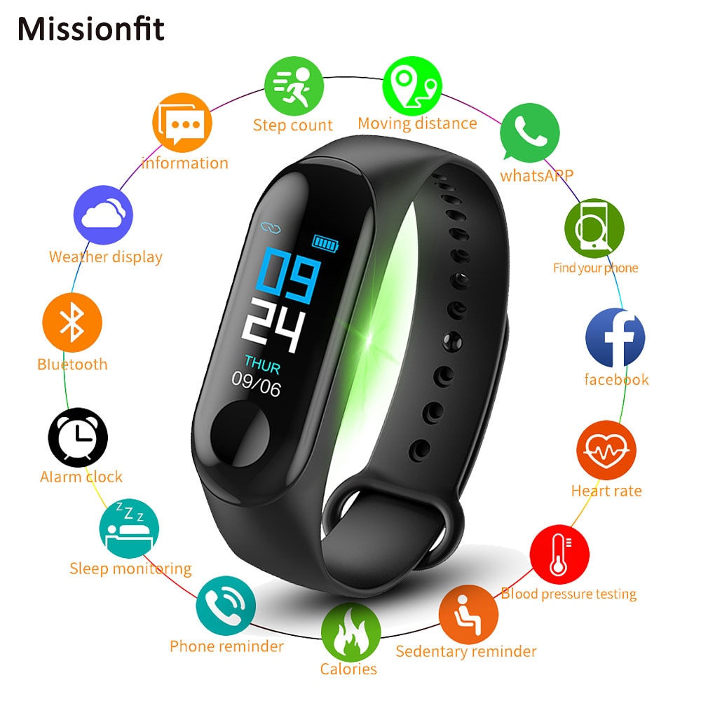 M3 Smart Horloge Vrouwen Mannen Smartwatch Elektronica Smart Klok Fitness Tracker Siliconen Band Smart Uur Voor Android Ios