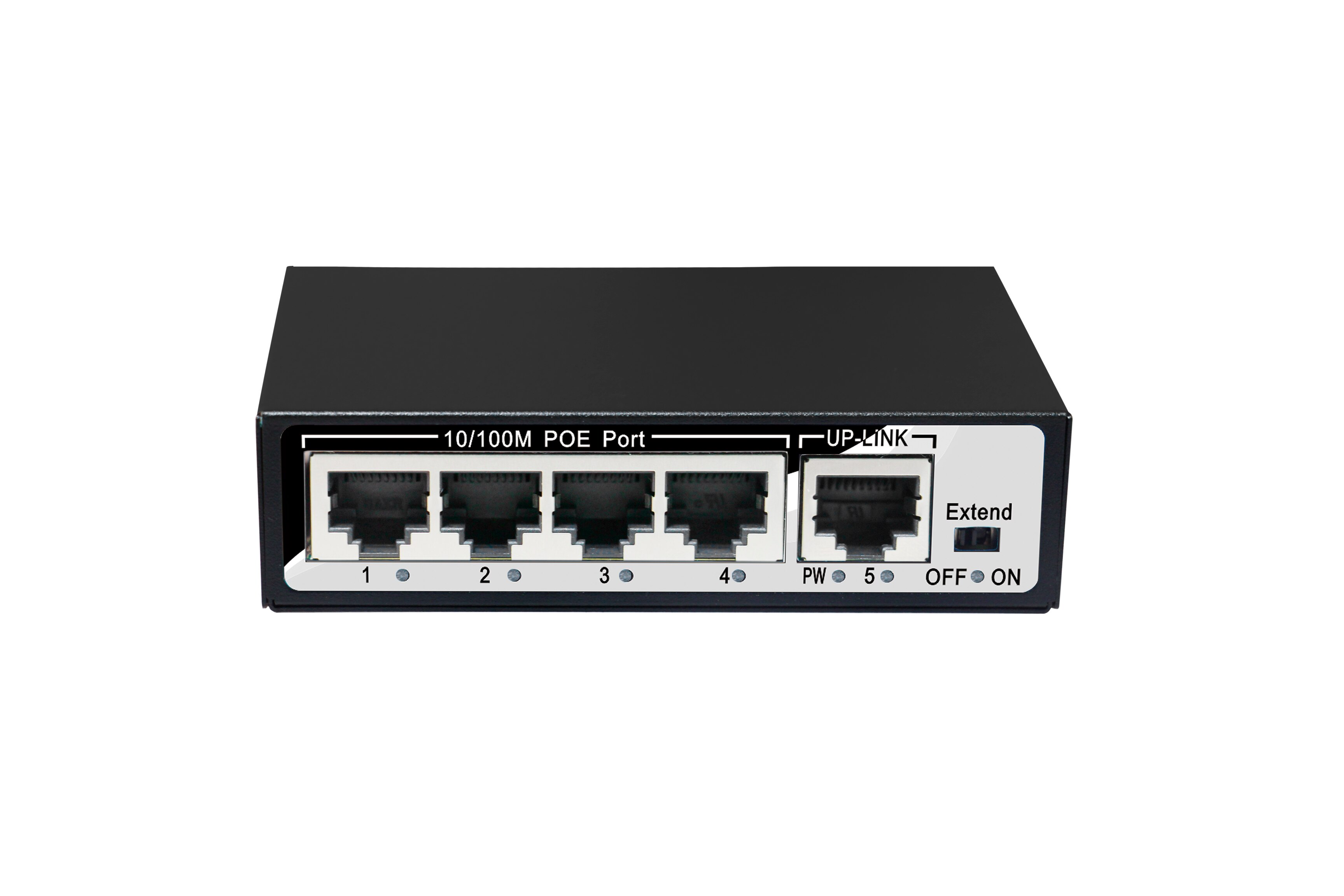 Commutateur 5 ports 10/100M, dont 1-4 ports supportent POE, norme internationale IEEE 802.3af, puissance totale externe 48W