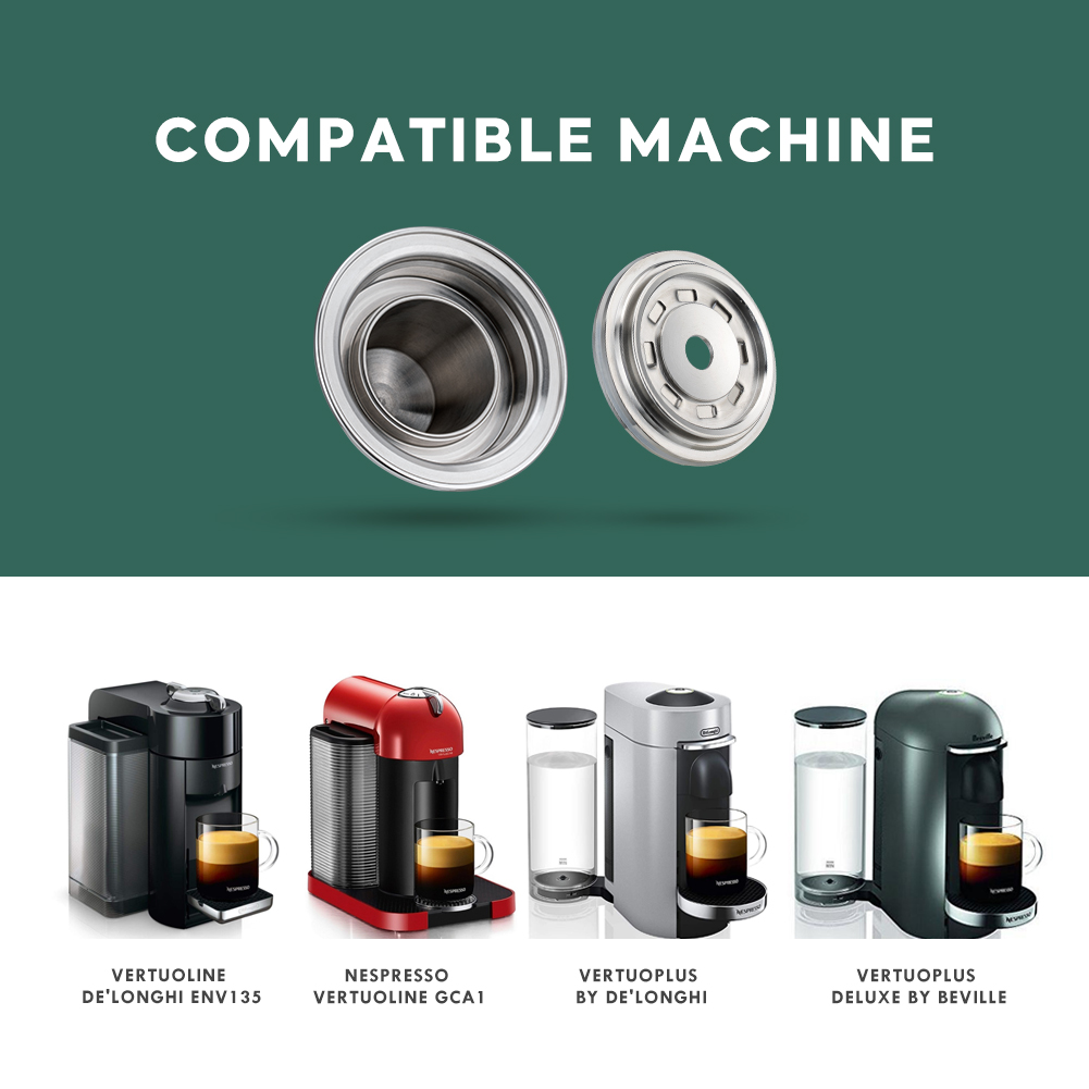 Stainless Steel Converter Adapter For Nespresso Vertuoline Beville/Plus Machine Reusalbe Capsule Coffee Transfer Original Nespre