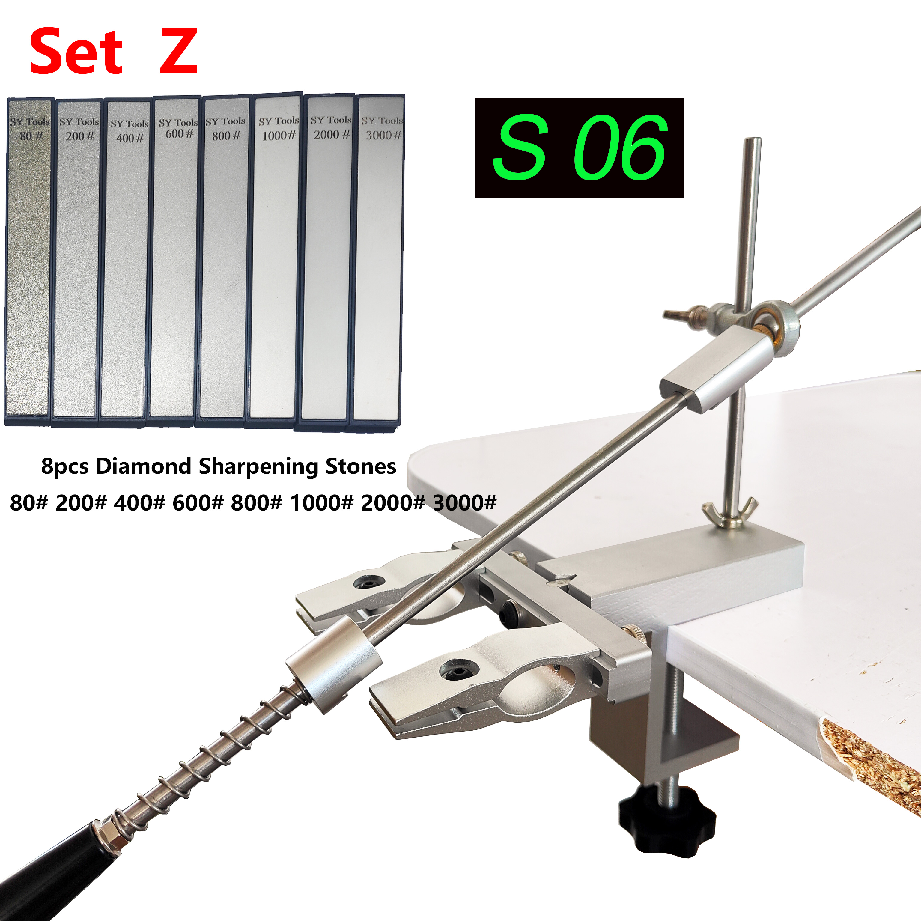 Affûteur de couteaux d'angle Apex, outils de cuisine, système d'affûtage de couteaux avec ensemble de pierres diamantées, S09, , partenaires professionnels: Clair