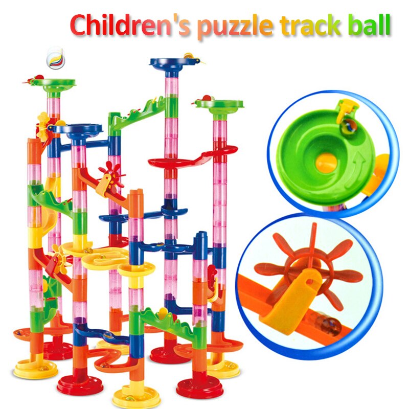 105/109Pcs Diy Bouw Marmeren Ras Run Baan Doolhof Ballen Track Building Trendy Educatief Speelgoed Kinderen Speelgoed Ons /Fr/Es Voorraad