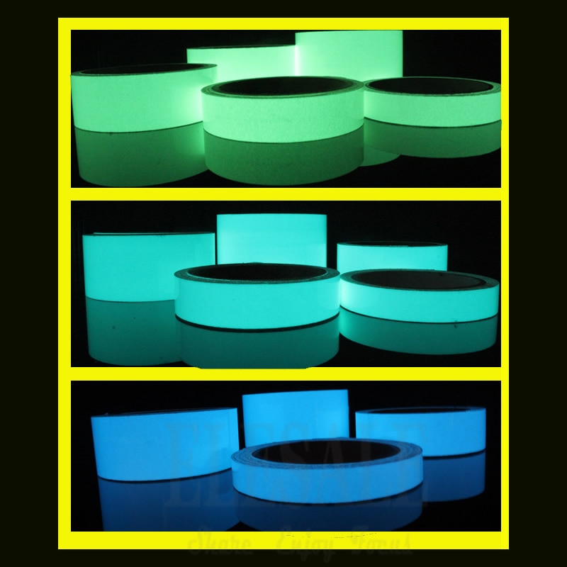 1 Roll 1.5cm * 1m Lichtgevende Tape Zelfklevend Waarschuwing Tape Nachtzicht Voorzichtigheid Indicatie Tape Voor DIY Home Decoratie