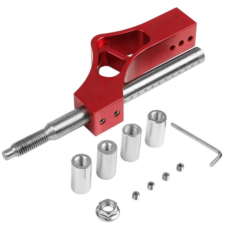 Car Aluminium Shift Knob Extension Adjustable Height Lever Extender Gear Shifter: Red