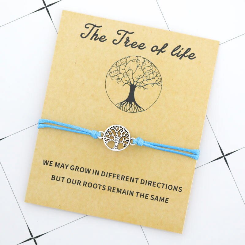 Lucky Tree of Life Bracelet for Women Men Red String Friendship Wish Bracelet Family Bracelet Summer Pretty Accessories: Blue