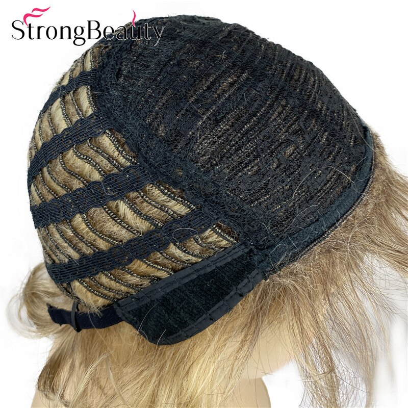 Strongbeauty korta lockiga peruker mjukt hår lager shag ombre syntetisk peruk