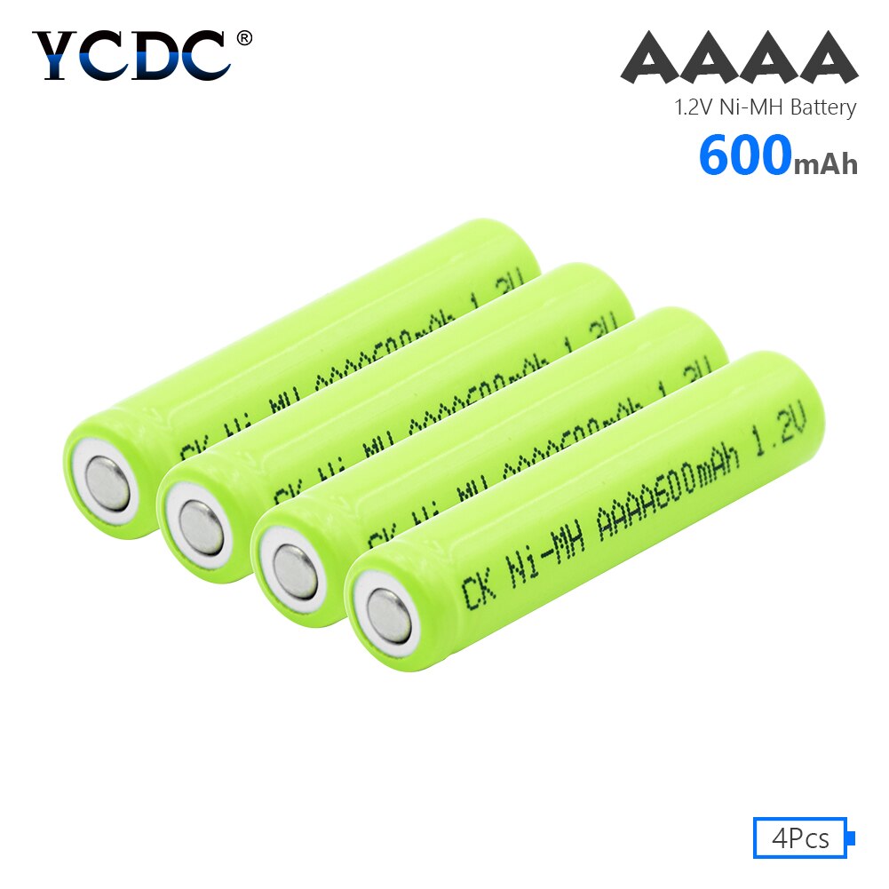 Pilas recargables de 2/4 V AAAA 1,2 mAh AM6 LR61 Ni-MH Nimh para bolígrafo de superficie, despertador, miniventilador, linterna LED, 1/600 Uds.: 4 pcs