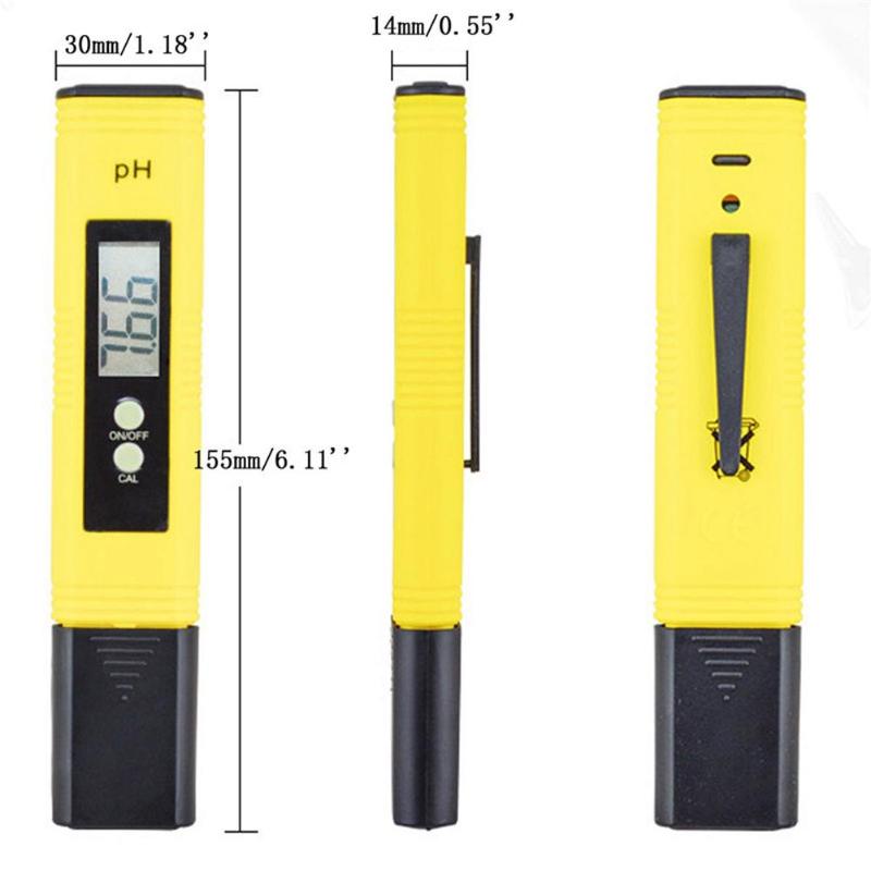 Pluma de Medidor de PH Digital LCD portátil de la precisión del probador 0,1, medidor de calibración automático para agua, vino, orina, piscina y Acuario
