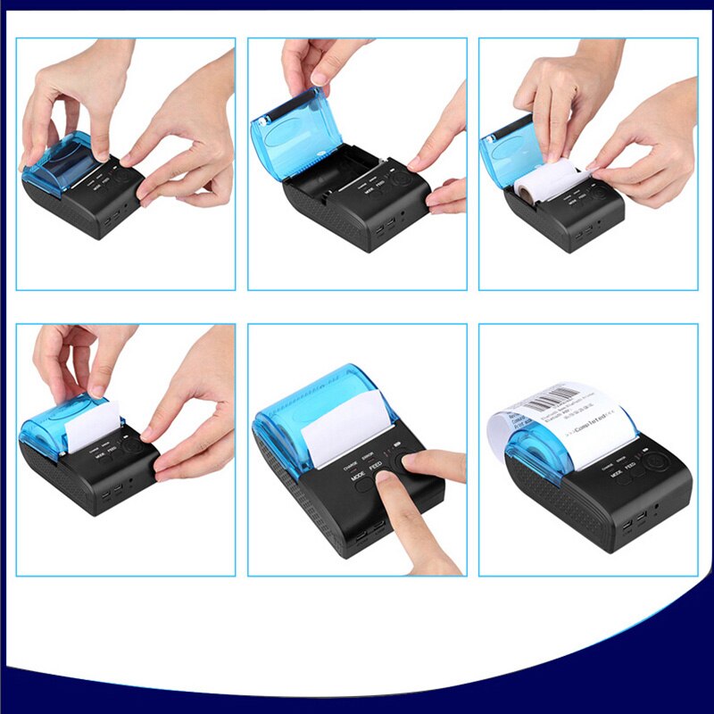 handheld receipt printer Bluetooth 58mm portable receipt machine thermal printer wire USB port thermal printer mobile pos system