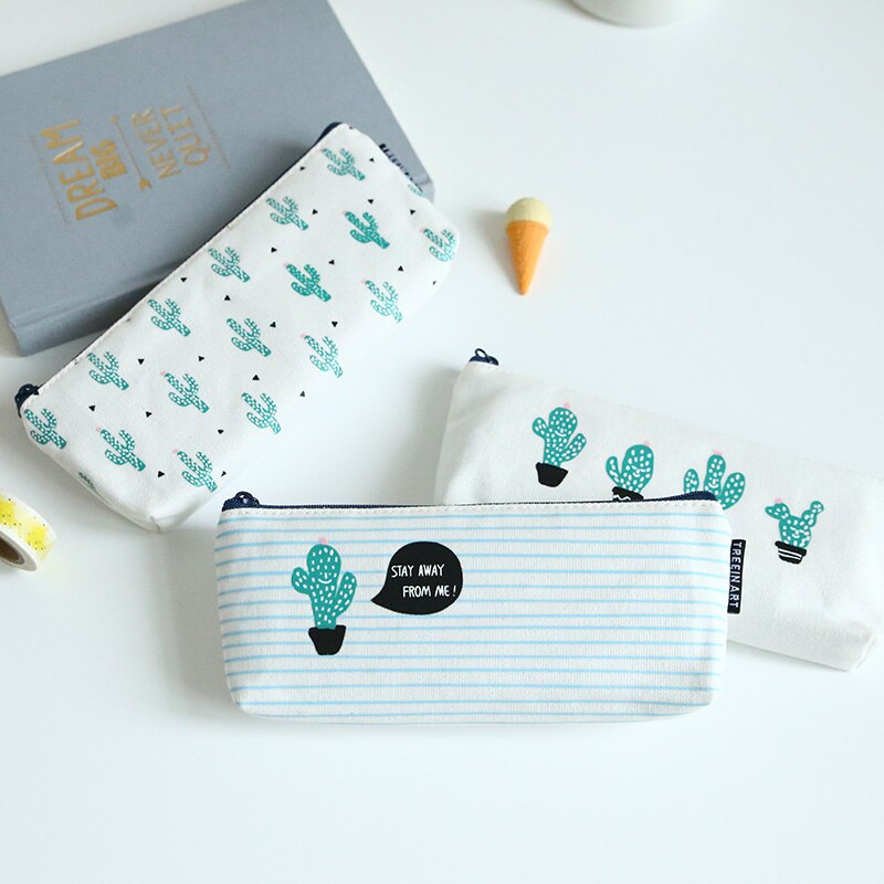 Trousse à crayons Cactus Bts, sac de rangement pour cosmétiques, papeterie, , boîte à crayons, fournitures scolaires